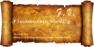 Fleckenstein Virág névjegykártya